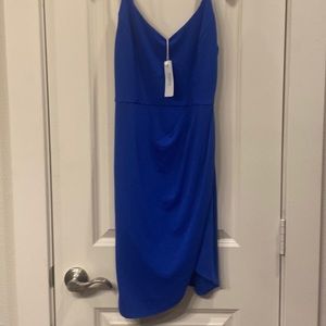 Blue spaghetti strapped brand-new fitted dress.